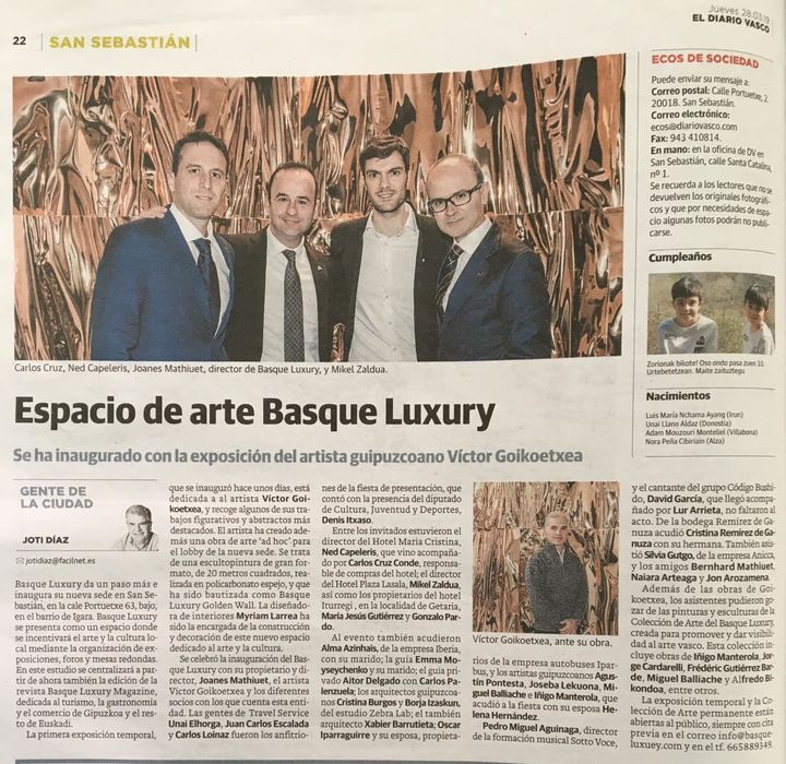 Diario Vasco - Inauguración Basque Luxury